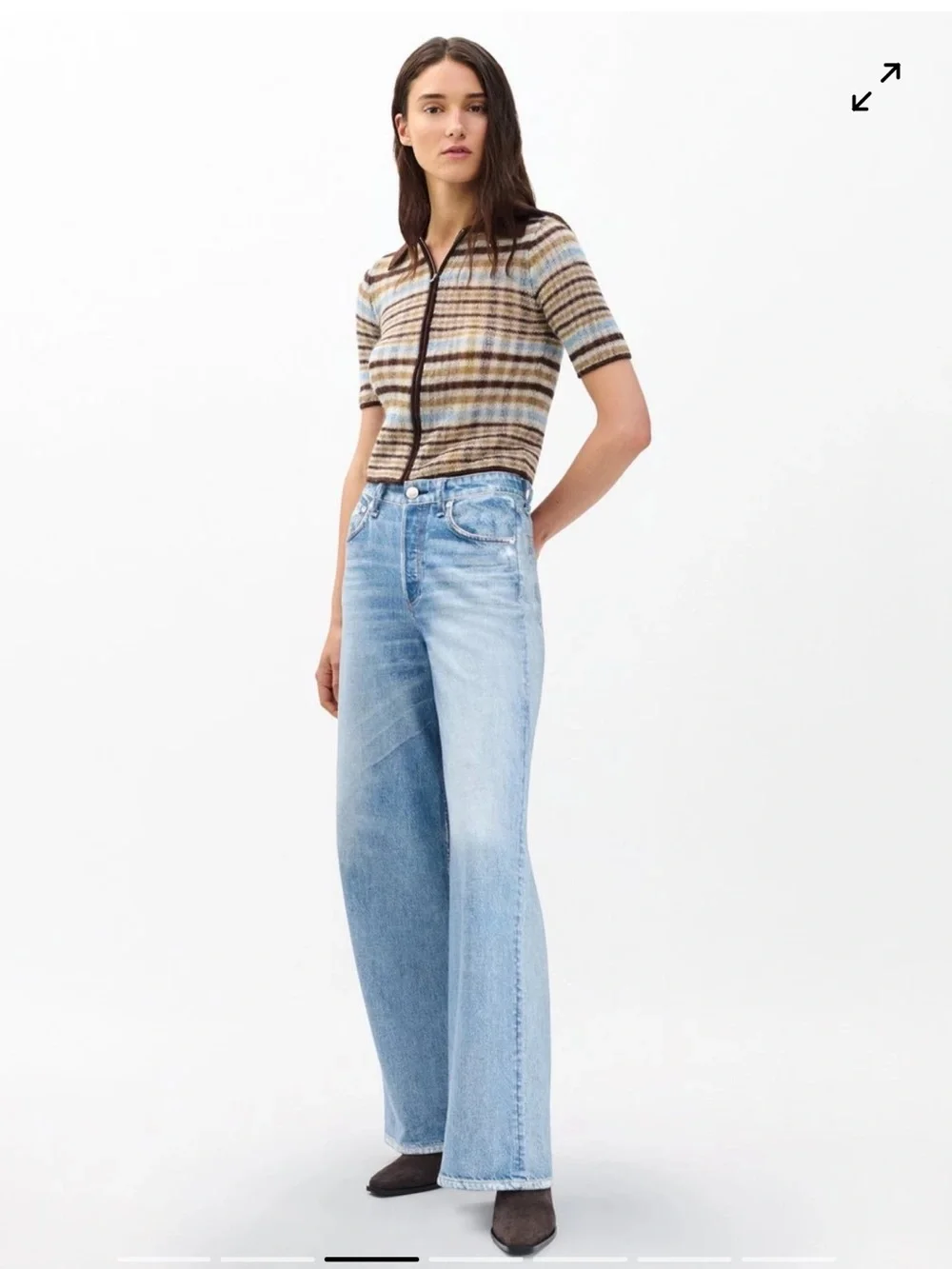 Rag & Bone NWT Viral Miramar Terry High Rise Sofie Sweatpant Jeans in Raily, 25